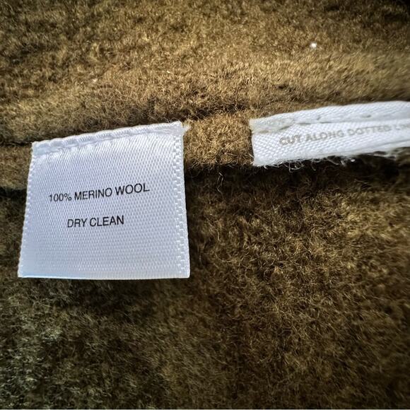 Wool Ruffle Cardigan Petites Small Olive Zipper LOFT Sweater Jacket - Picture 6 of 16